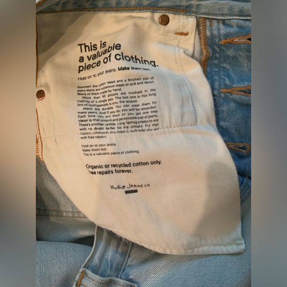 Nudie Jeans Rad Rufus Pale Blue Jeans 100% Cotton Size 29/30 - Picture 5 of 5
